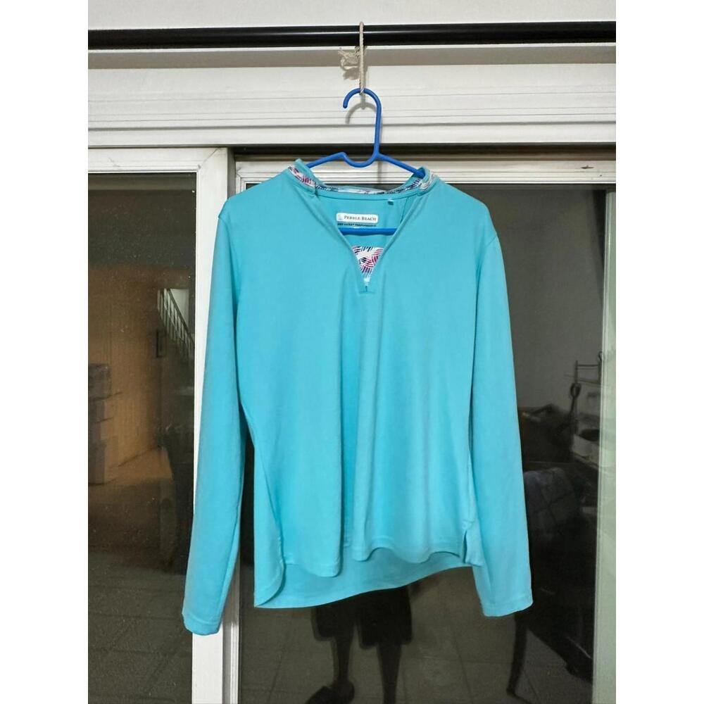 Pebble Beach Dry-Luxe Shirt – XL – Light Blue – Tropical Collar Accent